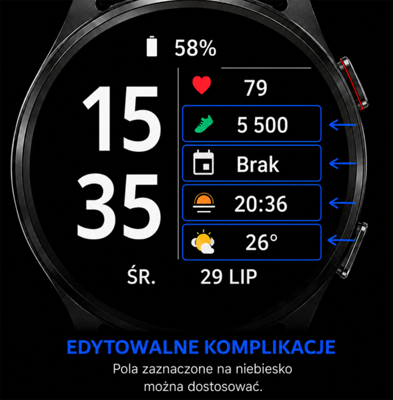 Edytowalne komplikacje CV02 Split Max
