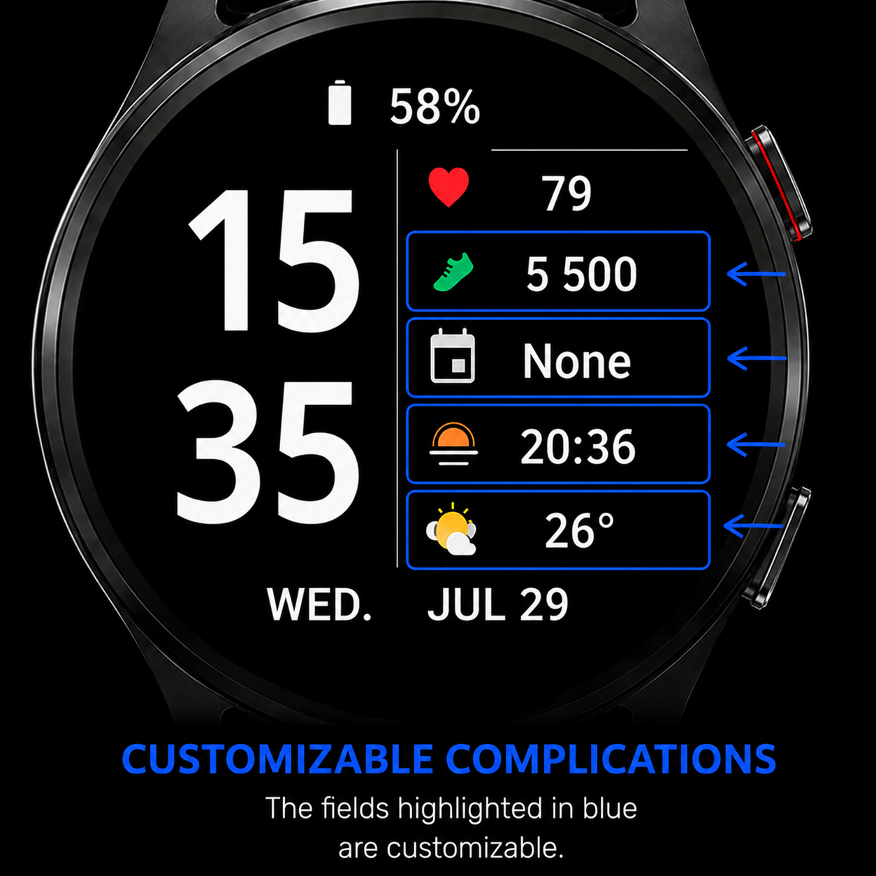CV02 Split Max detailed watch face