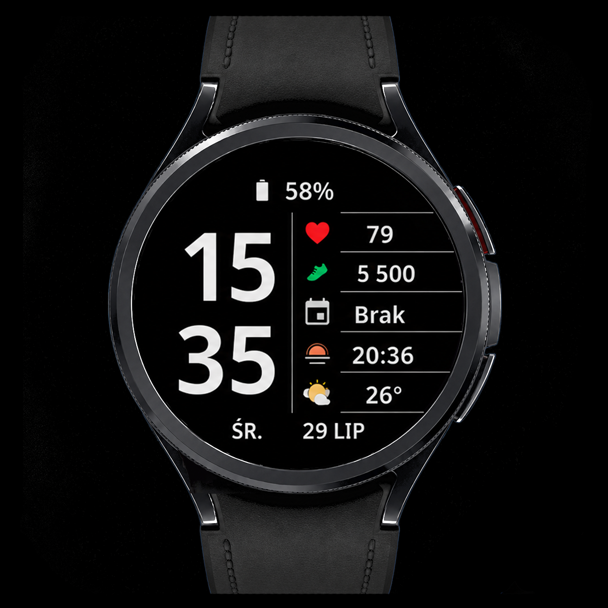 CV02 Split Max main watch face